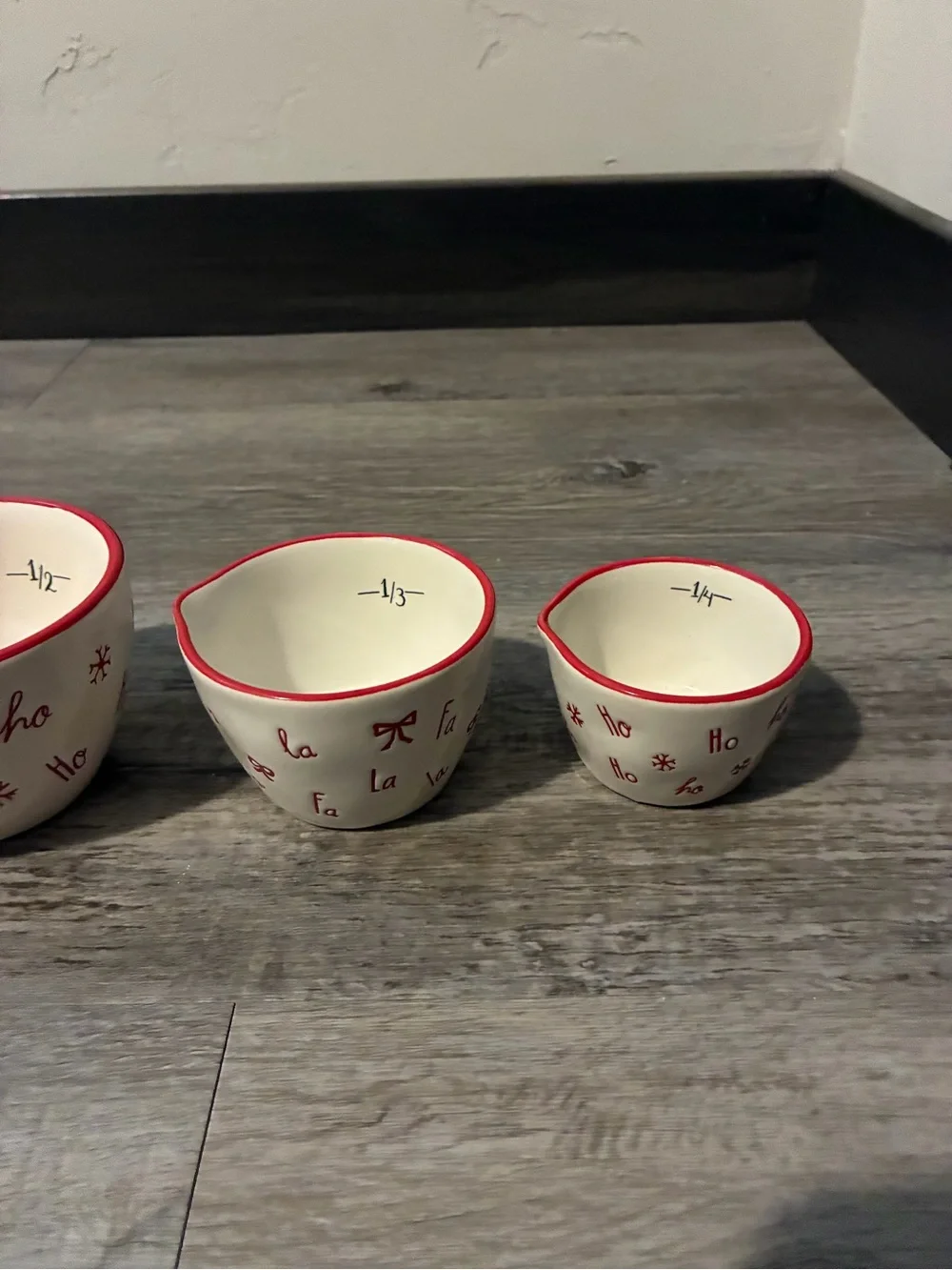 Rae Dunn fa la la ho ho measuring cups